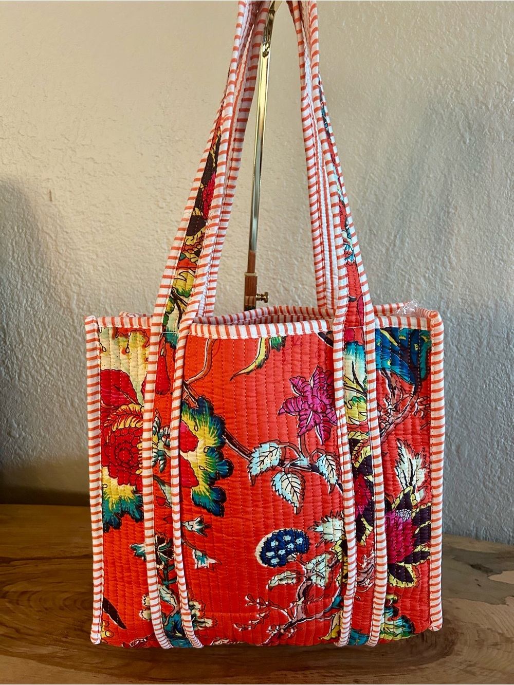 TRVL Design Quilted Mini Go Go Tote Bag Shoulder Purse Bridgehampton Floral NWOT